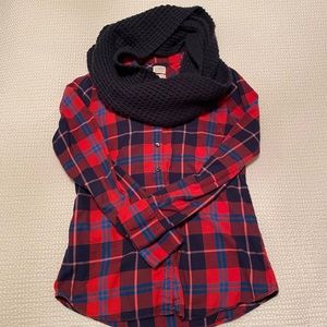 J. Crew | red and blue plaid button down